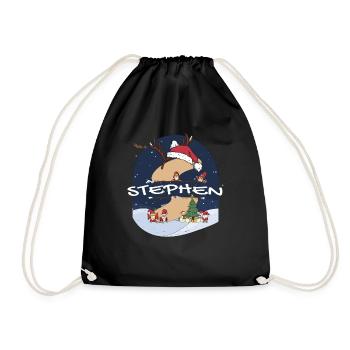 Génial Stephen nom w chapeau de père Noël dans le thème de Noël - Sac de sport léger - noir - Devant