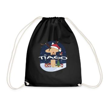 Génial nom de Tiago w chapeau de père Noël dans le thème de Noël - Sac de sport léger - noir - Devant
