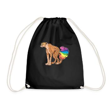 Guépard Drôle Arc-en-Ciel Pet - Sac de sport léger - noir - Devant
