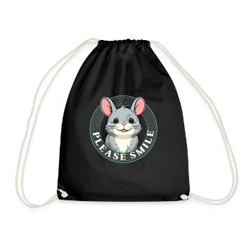 Chinchilla Mignon Juste Sourire - Sac de sport léger - noir - Devant