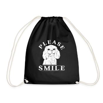 King Charles Cavalier Just Smile - Drawstring Bag - black - Front