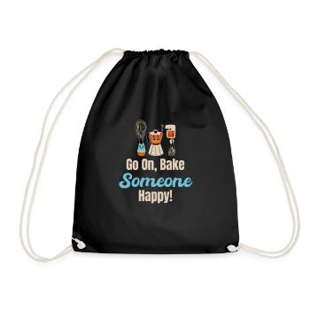 Go ahead, bake someone happy! Baking of - Drawstring Bag - black - Front