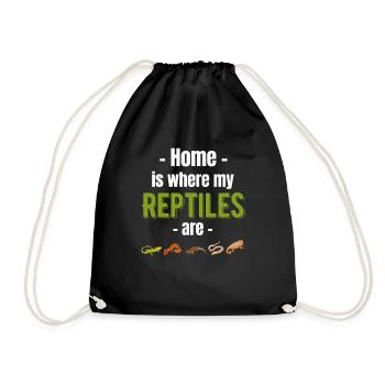 Home is where my reptilian herpetologists - Drawstring Bag - black - Front