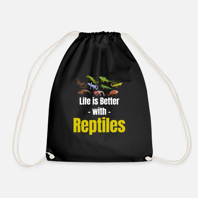 Das Leben Ist Besser Mit Reptilien, Herpetologen, - Turnbeutel - Schwarz