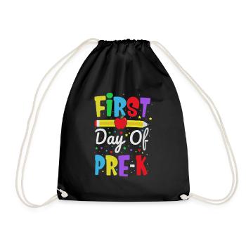 Premier jour de Pre-K mignon crayon graphique Vintage - Sac de sport léger - noir - Devant