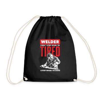 Funny Welder Gift - Drawstring Bag - black - Front