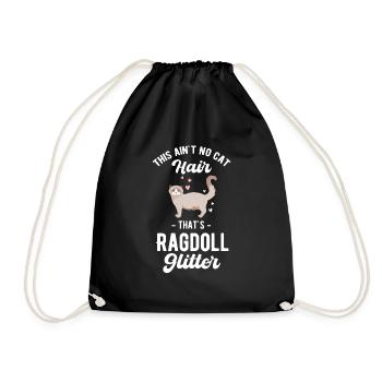 That's not cat hair, that's ragdoll glitter - Drawstring Bag - black - Front