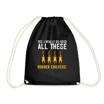 Rubber Chicken Costume Toy Rubber Chicken - Drawstring Bag - black - Front