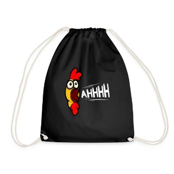 Rubber Chicken Costume Toy Rubber Chicken - Drawstring Bag - black - Front