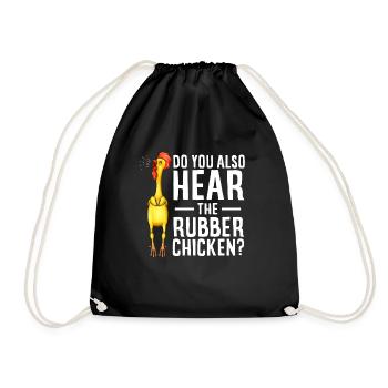 Rubber Chicken Costume Toy Rubber Chicken - Drawstring Bag - black - Front