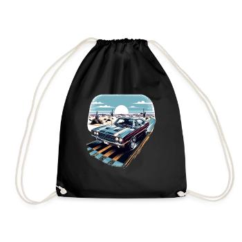 Muscle car in the desert - Drawstring Bag - black - Front