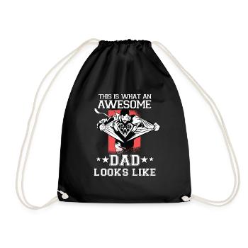 Funny father day outfit for dads and bonus dads - Drawstring Bag - black - Front