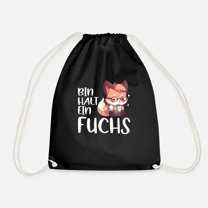 Lustiger Fuchs Spruch Füchse Bin halt ein Fuchs - Turnbeutel - Schwarz