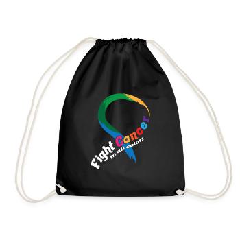 Cancer Survivor Support Fight Cancer In All Colors - Drawstring Bag - black - Front