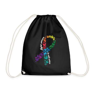 Fight Cancer In All Colors Cancer Awareness Month - Drawstring Bag - black - Front