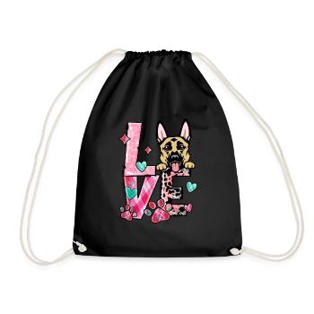 Collie bernois chien j’aime mon chien Saint-Valentin - Sac de sport léger - noir - Devant