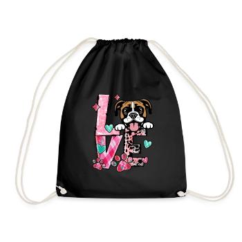 Chien Boxer J’aime Mon Chien Saint Valentin - Sac de sport léger - noir - Devant