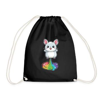 Chinchilla Drôle Arc-en-Ciel Pet - Sac de sport léger - noir - Devant