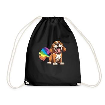 Beagle Drôle Rainbow Pet - Sac de sport léger - noir - Devant