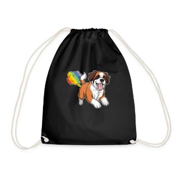 St. Bernard Rainbow Rainbow Fart - Drawstring Bag - black - Front