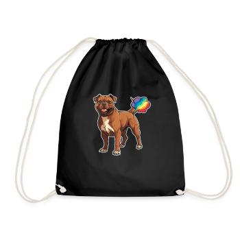 American Bully Cute Rainbow Fart - Drawstring Bag - black - Front