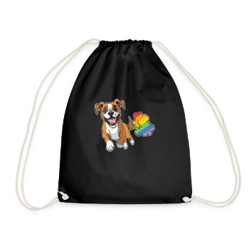 Boxer Dog German Boxer Rainbow - Drawstring Bag - black - Front