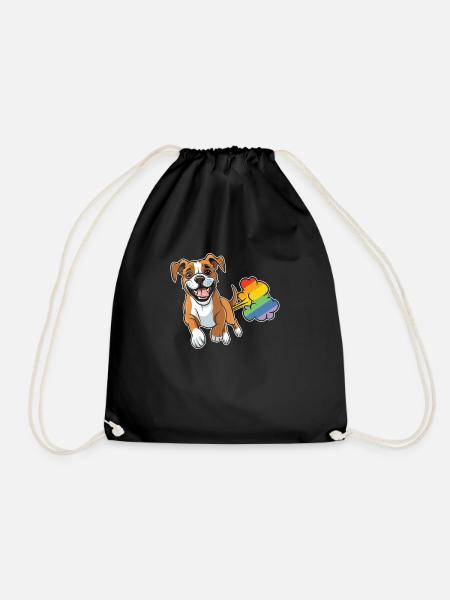 Boxer Hund Deutscher Boxer Regenbogen - Turnbeutel - Schwarz