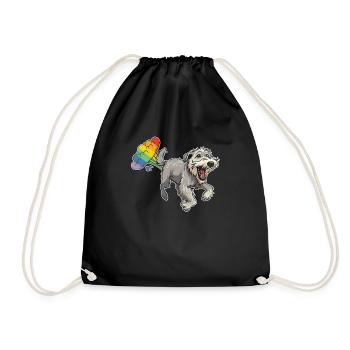 Irish Wolfhound Rainbow Rainbow Fart - Drawstring Bag - black - Front