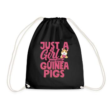 Just A Girl Who Loves Guinea Pigs Cavy Lover Roden - Drawstring Bag - black - Front