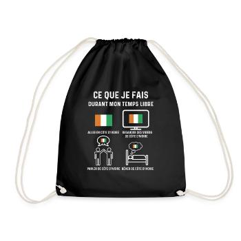 côte d'ivoire temps libre cadeau - Sac de sport léger - noir - Devant