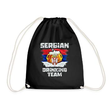 Équipe de beuverie de Serbie - Sac de sport léger - noir - Devant