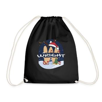 Impressionnant nom de Wright w chapeau de père Noël dans le thème de Noël - Sac de sport léger - noir - Devant