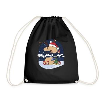 Impressionnant nom de Zack w chapeau de père Noël dans le thème de Noël - Sac de sport léger - noir - Devant