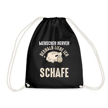 Schaf Schäfer Schäferei Bauer Landwirt Bauernhof S - Turnbeutel - Schwarz - Vorne
