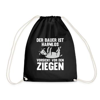 Ziege Ziegenbauer Bauernhof Landwirt Bauer Ziegen - Turnbeutel - Schwarz - Vorne