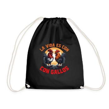Gallero Pelea De Gallos Hombre Papá Padre Tío - Drawstring Bag - black - Front