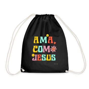 Camiseta Cristiana Para Mujer En Espanol Spanish - Drawstring Bag - black - Front