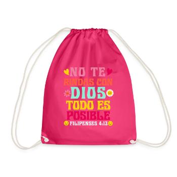 Camiseta Cristiana Para Mujer En Espanol Spanish - Drawstring Bag - fuchsia - Front