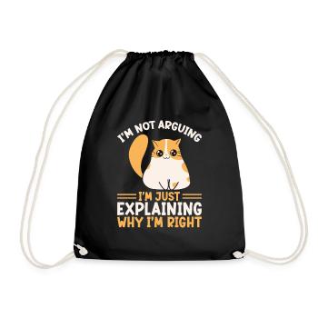 Je ne discute pas de chat mignon design graphique vintage - Sac de sport léger - noir - Devant