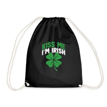 Kiss Me I'm Irish Funny Lucky Shamrock Saint - Turnbeutel - Schwarz - Vorne