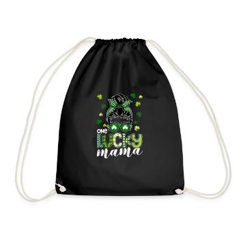 Eine glückliche Mama St. Patricks Day Kleeblätter - Turnbeutel - Schwarz - Vorne