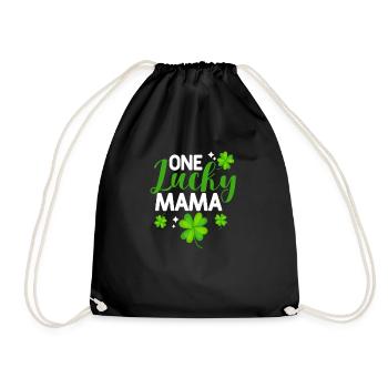 Eine glückliche Mama St. Patricks Day Kleeblätter - Turnbeutel - Schwarz - Vorne