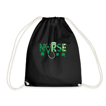 Nurse Stethoscope Medicine Irish - Drawstring Bag - black - Front