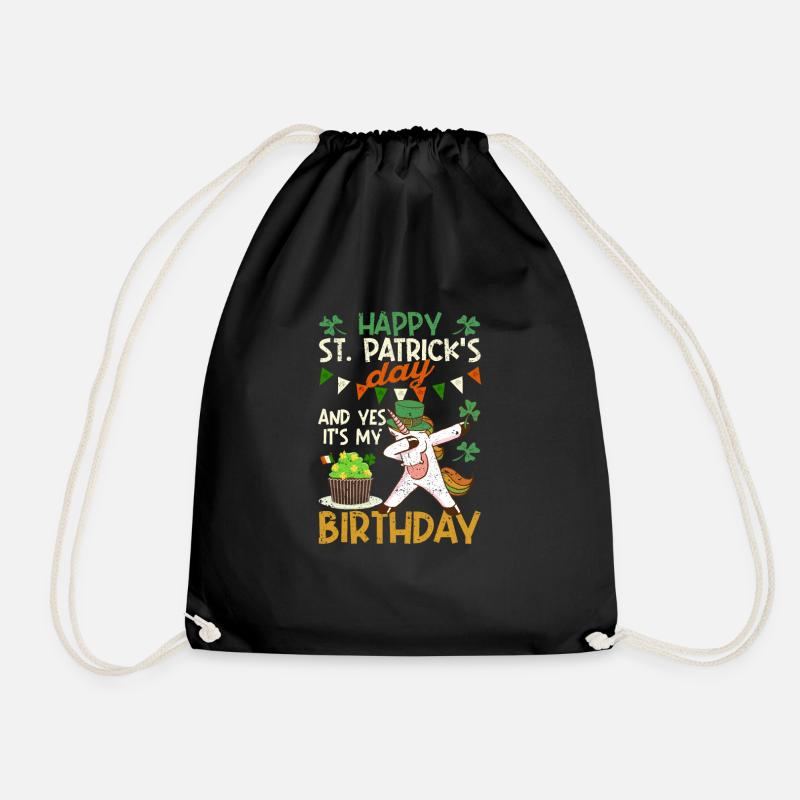 Happy St. Patrick's Day Und Ja Mein Geburtstag Dab - Turnbeutel - Schwarz