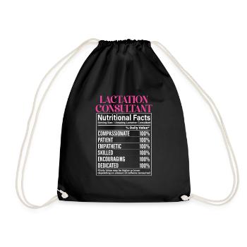 Lactation Consultant IBCLC - Drawstring Bag - black - Front