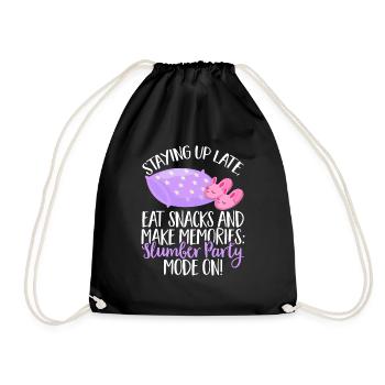Sleepover Party Pajamas Slumber Party - Drawstring Bag - black - Front