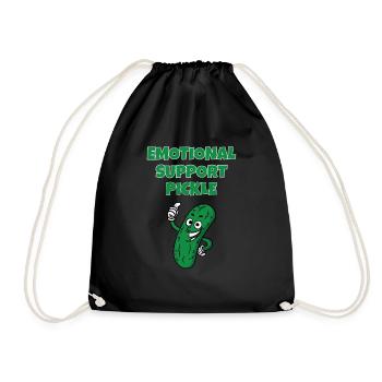 Emotional Support Pickle Supportive Extrovert - Drawstring Bag - black - Front