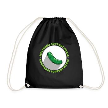 Emotional Support Pickle Humanity Kindness - Drawstring Bag - black - Front