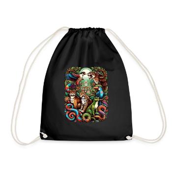 Ayahuasca Animal Spirit Guide - Turnbeutel - Schwarz - Vorne