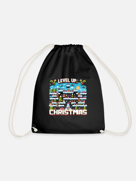 Level Up This Christmas Gamer Controller Holiday - Turnbeutel - Schwarz